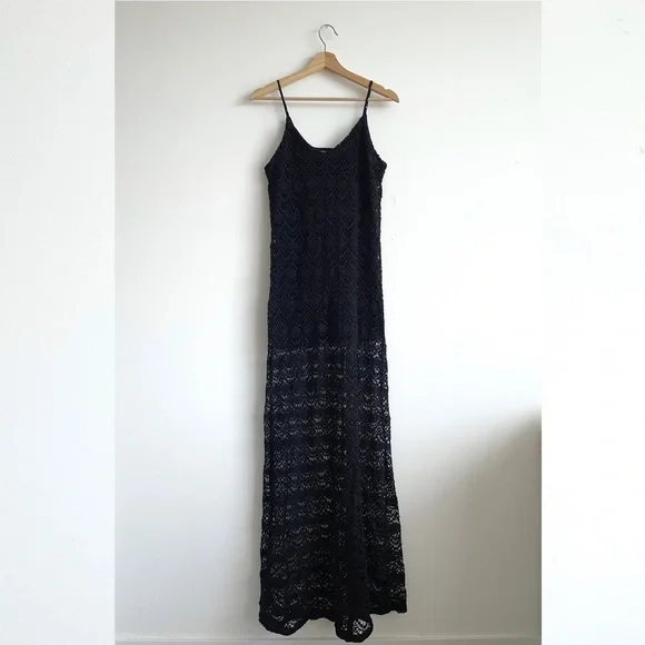 Chaser Dresses | Black Spanish Lace Maxi Tank Dress By Chasersummer Vibes | Color: Black | Size: S | Tshirtsociety's Closet